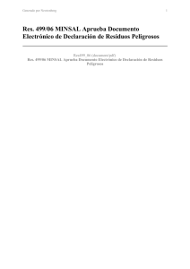 Res. 499/06 MINSAL Aprueba Documento Electrónico de