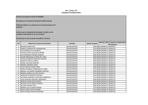 No. Nombre de la persona beneficiada Localidad Monto otorgado