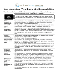 Your Information. Your Rights. Our Responsibilities.