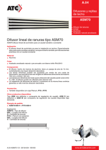 Difusor lineal de ranuras típo ASM70