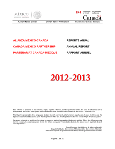 ALIANZA MÉXICO-CANADÁ REPORTE ANUAL CANADA