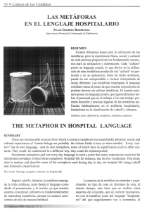 las metáforas en el lenguaje hospitalario the metaphorin