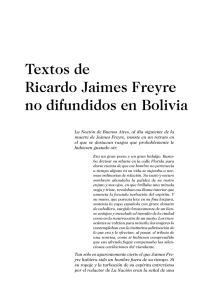 Textos de Ricardo Jaimes Freyre no difundidos en Bolivia