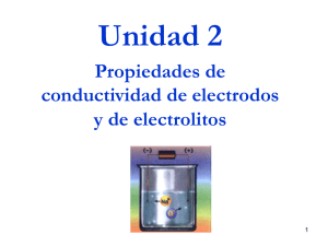 Propiedades de conductividad de electrodos y de electrolitos