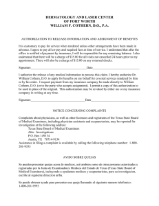 Authorization to Release - Dermatology and Laser Center of Fort