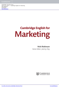 Cambridge English For Marketing Students Book With Audio CD