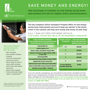 SAVE mONEY AND ENERGY! - Southern California Gas Company