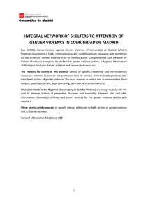 integral network of shelters to attention of gender violence in