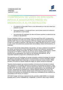 Compresión de video de Ericsson apoya a Associated Press en