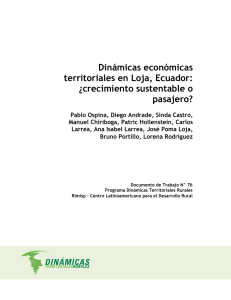 Dinámicas económicas territoriales en Loja, Ecuador