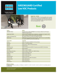 GREENGUARD Certified Low VOC Products