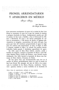 PEONES, ARRENDATARIOS Y APARCEROS EN MÉXICO 1851-1853
