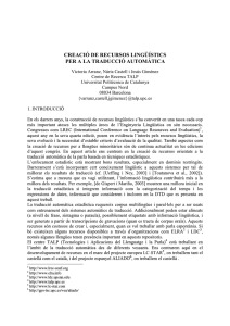 creació de recursos lingüístics per a la traducció automàtica