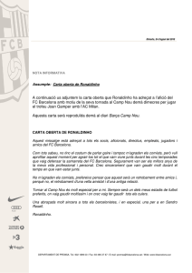 Carta oberta de Ronaldinho