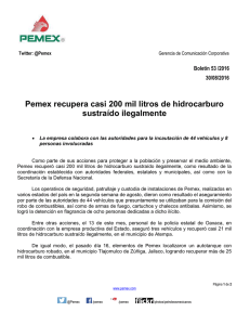 Pemex recupera casi 200 mil litros de hidrocarburo sustraído