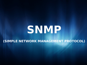 (SIMPLE NETWORK MANAGEMENT PROTOCOL)