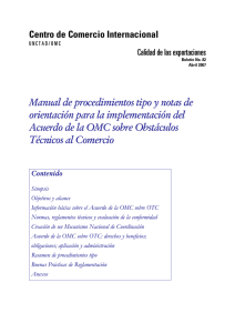 Manual of model procedures and guidance notes fo rimplementation