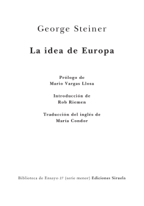 George Steiner La idea de Europa