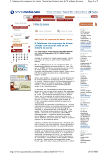 Page 1 of 2 A Catalunya les empreses de Venda Directa han
