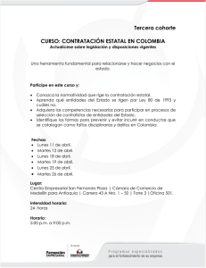 Tercera cohorte CURSO: CONTRATACIÓN ESTATAL EN COLOMBIA