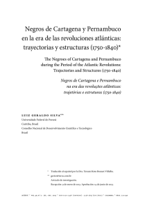 Negros de Cartagena y Pernambuco en la era de las revoluciones