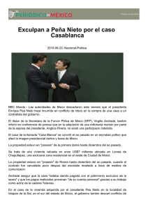 Exculpan a Peña Nieto por el caso Casablanca