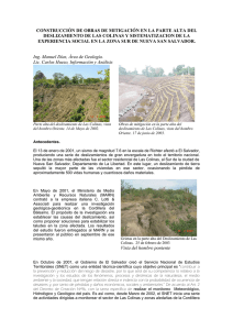 Proyecto de Obras de mitigación en Las Colinas.