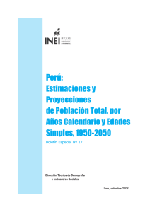 Estimaciones y Proyecciones de Población Total, por Años