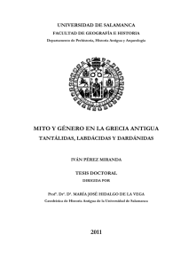 mito y género en la grecia antigua - Gredos