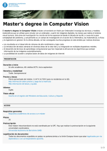 Master`s degree in Computer Vision