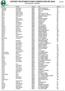 padron telefonico para confeccion de guia