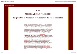 K. Marx (1847): Miseria de la filosofía.