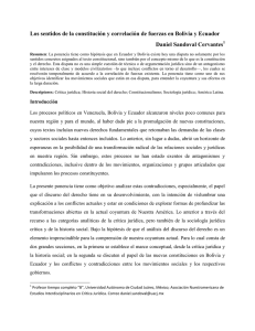 Los sentidos de la constitución y correlación de fuerzas en Bolivia y