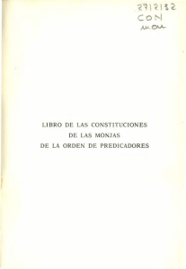 LIBRO DE LAS CONSTITUCIONES DE LAS MONJAS DE LA