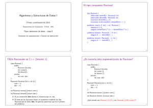 Algoritmos y Estructuras de Datos I El tipo compuesto Racional