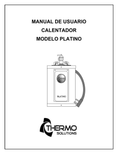 manual de usuario calentador modelo platino