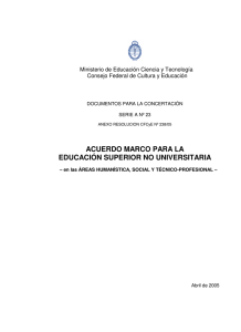 acuerdo marco para la educación superior no universitaria
