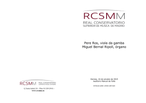 Pere Ros, viola da gamba Miguel Bernal Ripoll