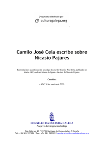 Camilo José Cela escribe sobre Nicasio Pajares
