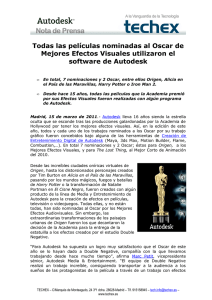 Autodesk Nominado Oscars 2011