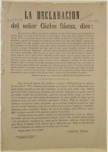 La declaración del señor Cárlos Sáenz, dice : 15 de Marzo de 1880