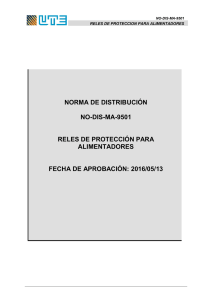 NORMA DE DISTRIBUCIÓN NO-DIS-MA-9501 RELES DE