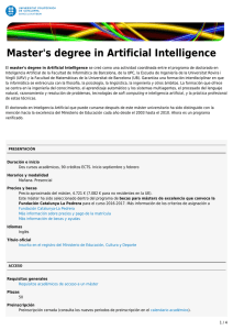 Master`s degree in Artificial Intelligence