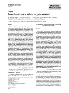 Original Evaluación nutricional en pacientes con gastrectomía total