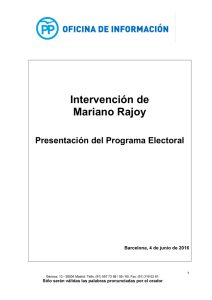 Intervención de Mariano Rajoy Presentación del