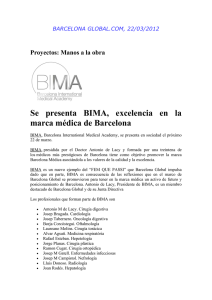 Se presenta BIMA, excelencia en la marca médica de Barcelona