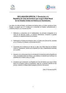 DECLARACIÓN ESPECIAL 3: Devolución a la República de Cuba