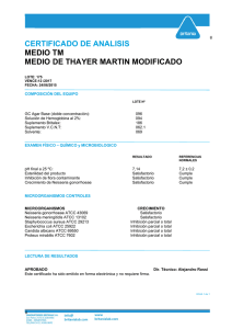 certificado de analisis medio tm medio de thayer martin modificado