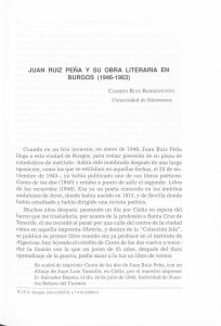 JUAN RUIZ PEÑA Y SU OBRA LITERARIA EN BURGOS (1946
