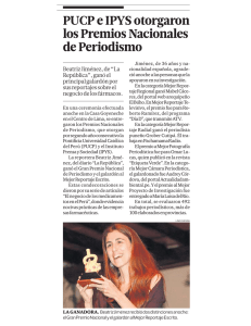 PUCP e IPYS otorgaron los Premios Nacionales de Periodismo